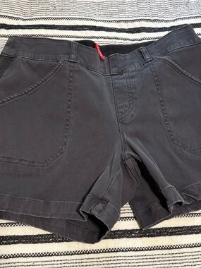 SPANX High-Waist Stretch Shorts - Charcoal Gray